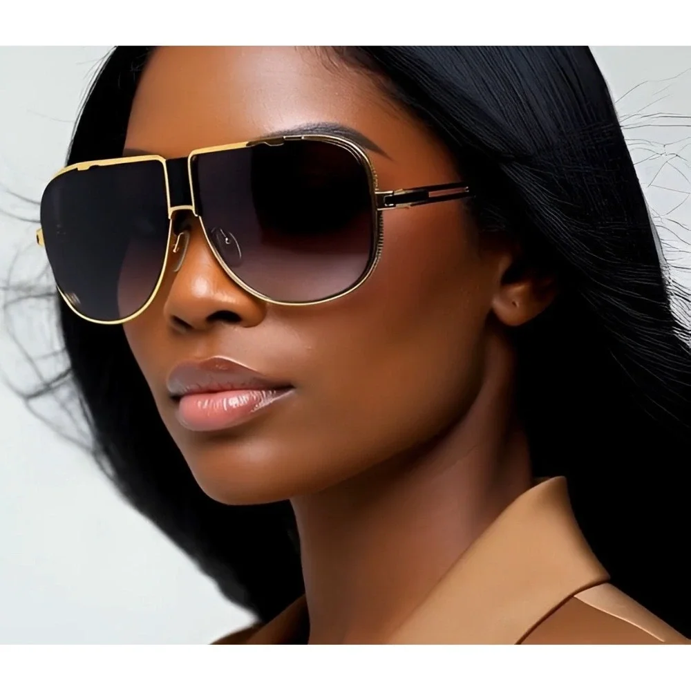 Gold Frame Fashion Sunglasses Women Vintage Style Hip Hop Luxury Style Fancy New